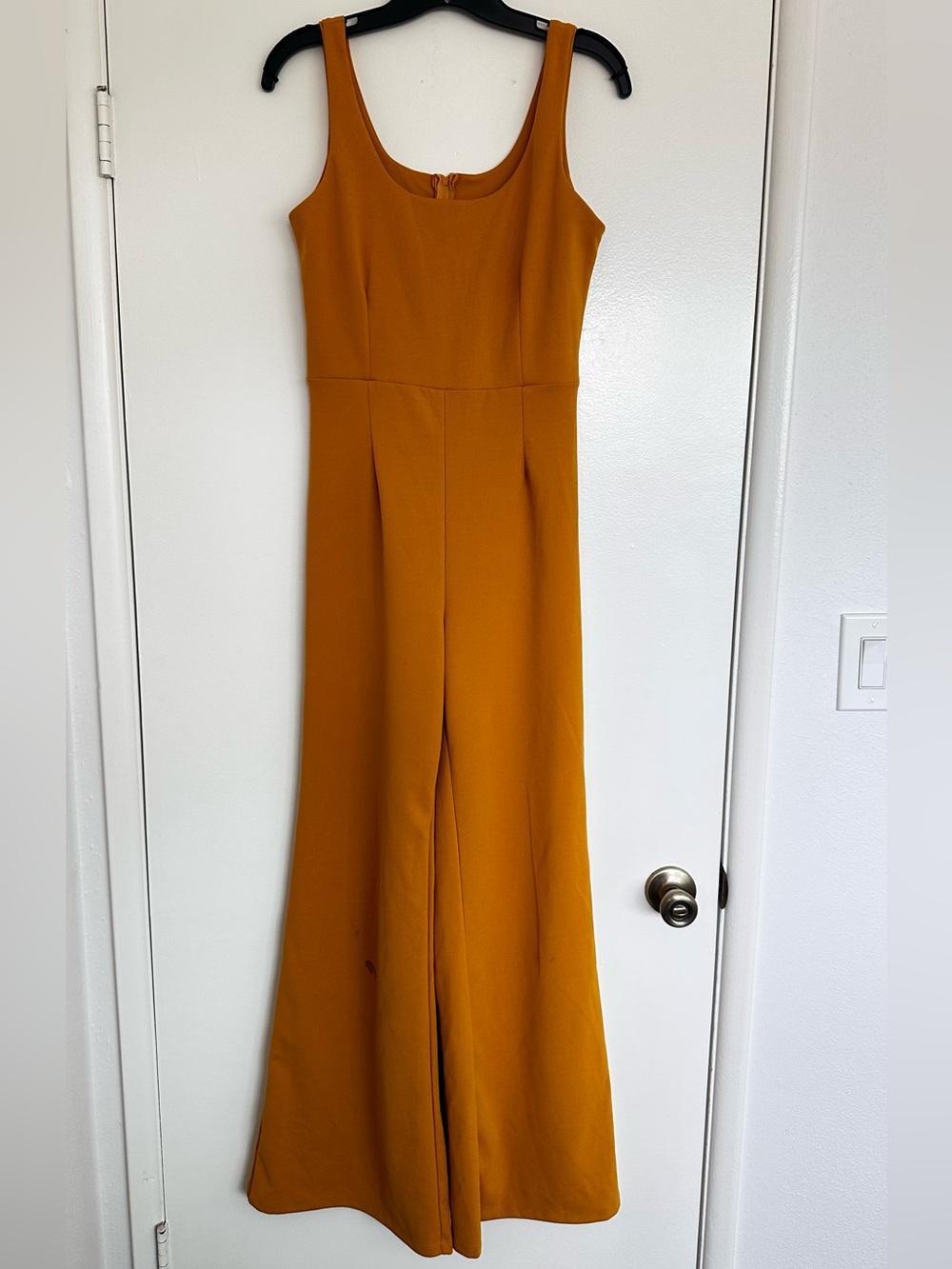 Windsor Sleeveless Wide-Leg Jumpsuit in Mustard Gold